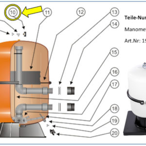 #10 Manometer für EF 4000 / 4100 / 4500 / FSP 401 / 501 / 601