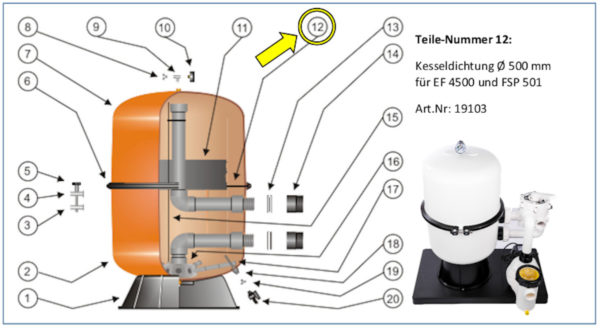 #12 Kesseldichtung für EF 4500 und FSP 501