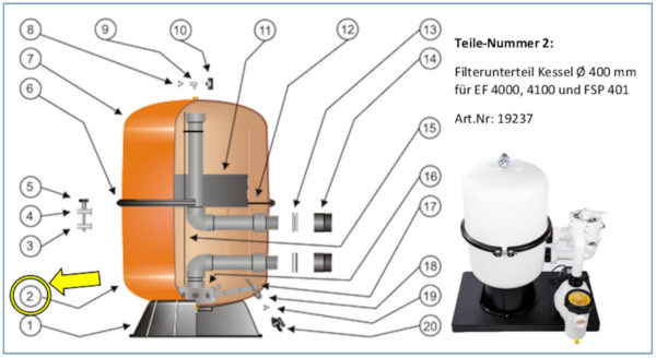 #2 Filterunterteil für Kessel EF 4000 / 4100 / FSP 401
