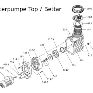 #101 Gehäuse für Filterpumpe Top / Bettar