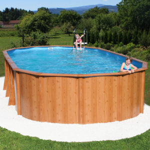 Woodstyle-Set 5,4 x 3,6 x 1,32 m mit Filter und Skimmer