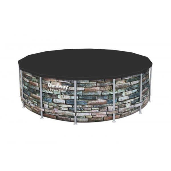 Framepool-Set Power Steel™ 4,27 x 1,22 m in Stein-Optik mit Filter, Leiter und Abdeckplane – Bild 5