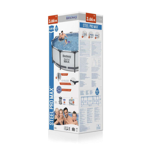 Framepool-Set Steel Pro MAX™ 3,66 x 1,00 m mit Filter und Leiter – Bild 6