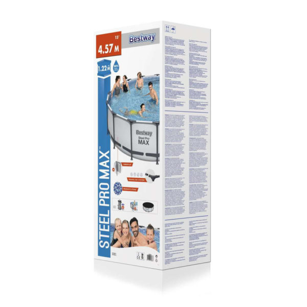 Framepool-Set Steel Pro MAX™ 4,57 x 1,22 m mit Filter, Leiter und Abdeckplane – Bild 7