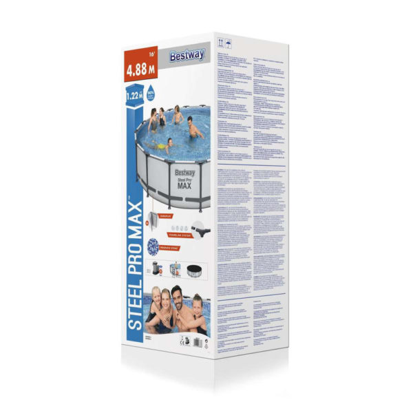 Framepool-Set Steel Pro MAX™ 4,88 x 1,22 m mit Filter, Leiter und Abdeckplane – Bild 7
